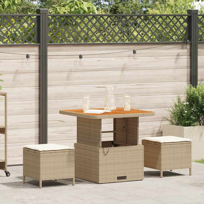 Set de masă pentru grădină Bej Rattan poli - WALTI WALTI