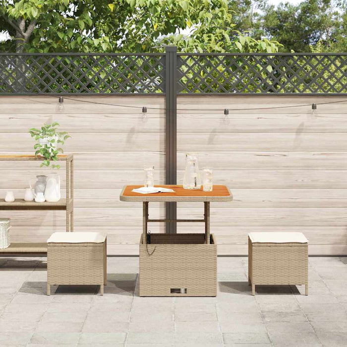 Set de masă pentru grădină Bej Rattan poli - WALTI WALTI