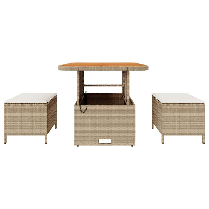Set de masă pentru grădină Bej Rattan poli - WALTI WALTI