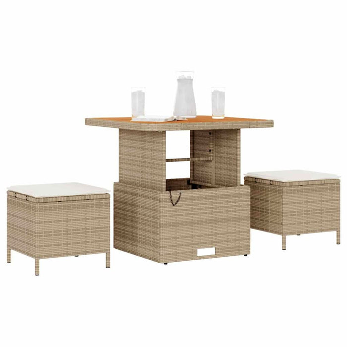 Set de masă pentru grădină Bej Rattan poli - WALTI WALTI