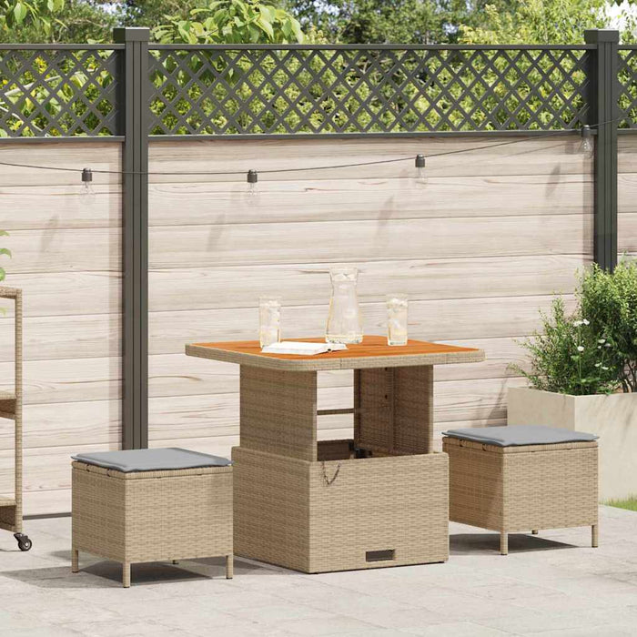 Set de masă pentru grădină Bej Rattan poli - WALTI WALTI