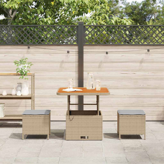 Set de masă pentru grădină Bej Rattan poli - WALTI WALTI