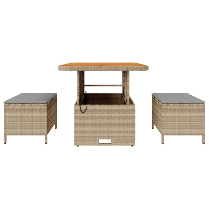 Set de masă pentru grădină Bej Rattan poli - WALTI WALTI