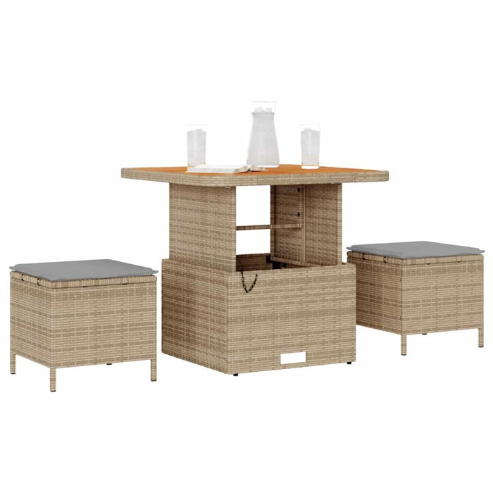 Set de masă pentru grădină Bej Rattan poli - WALTI WALTI