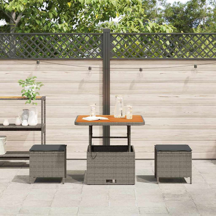 Set de masă pentru grădină Gri Rattan poli - WALTI WALTI