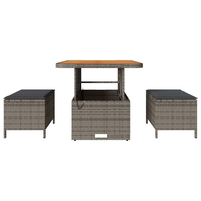 Set de masă pentru grădină Gri Rattan poli - WALTI WALTI