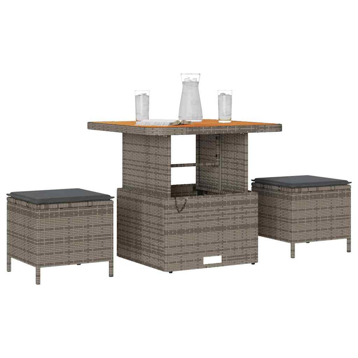 Set de masă pentru grădină Gri Rattan poli - WALTI WALTI
