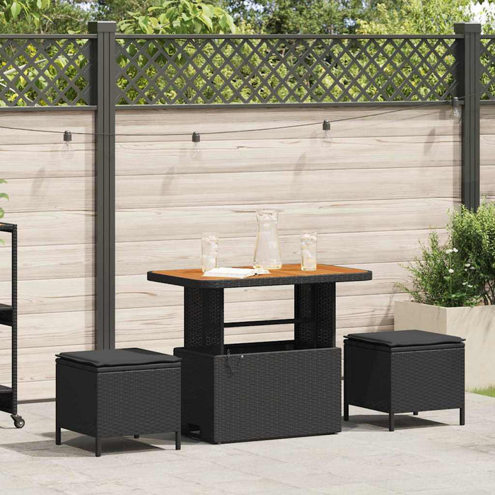 Set de masă pentru grădină Negru Rattan poli - WALTI WALTI