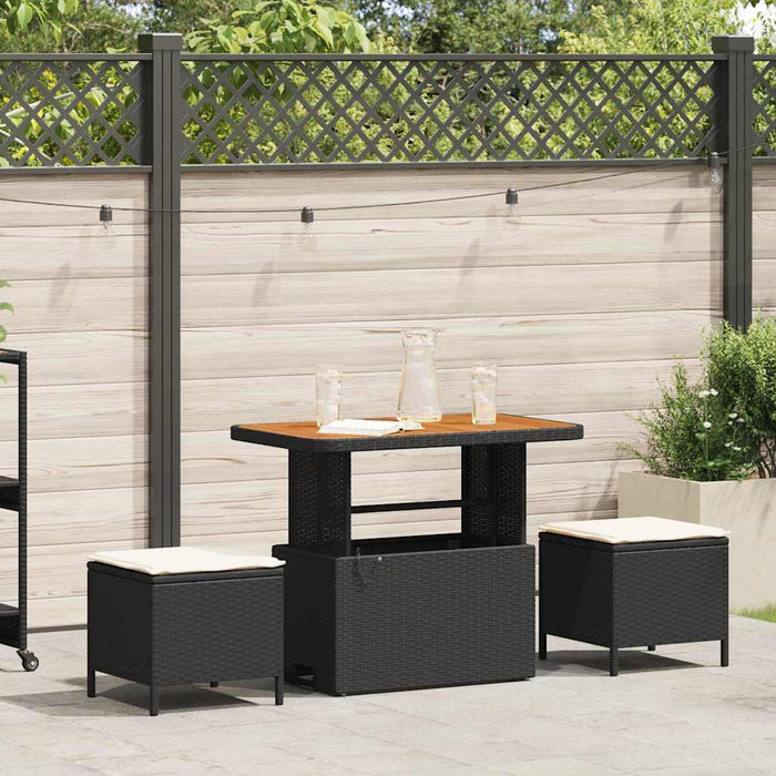 Set de masă pentru grădină Negru Rattan poli - WALTI WALTI