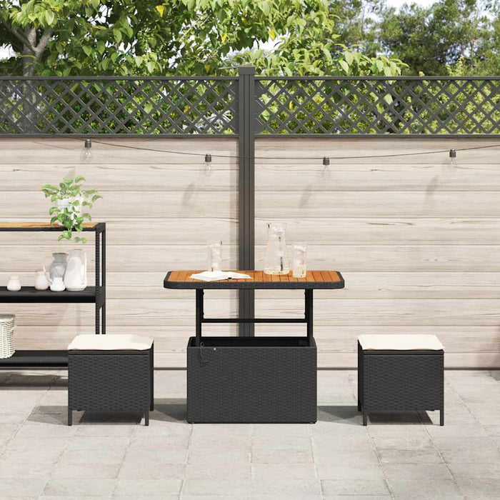 Set de masă pentru grădină Negru Rattan poli - WALTI WALTI