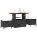 Set de masă pentru grădină Negru Rattan poli - WALTI WALTI