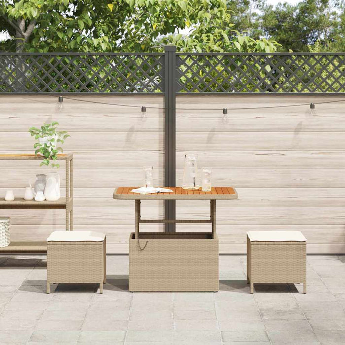 Set de masă pentru grădină Bej Rattan poli - WALTI WALTI