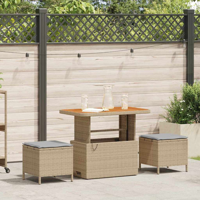 Set de masă pentru grădină Bej Rattan poli - WALTI WALTI