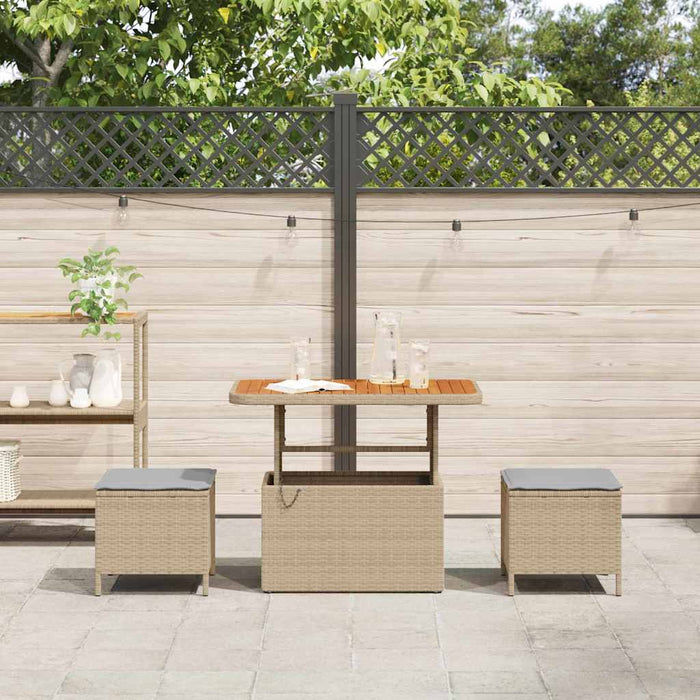 Set de masă pentru grădină Bej Rattan poli - WALTI WALTI