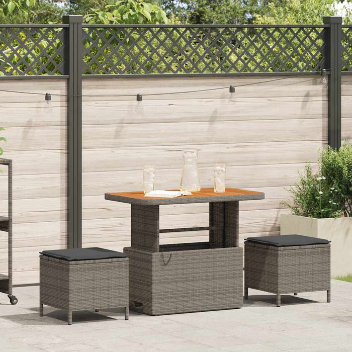 Set de masă pentru grădină Gri Rattan poli - WALTI WALTI