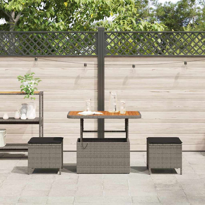 Set de masă pentru grădină Gri Rattan poli - WALTI WALTI