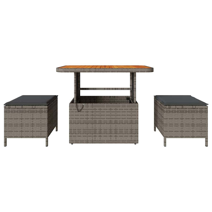 Set de masă pentru grădină Gri Rattan poli - WALTI WALTI