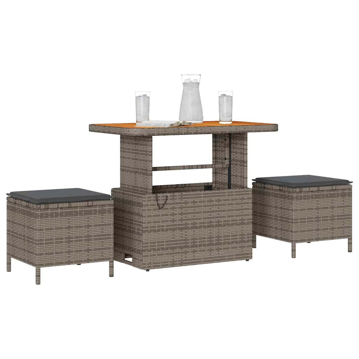 Set de masă pentru grădină Gri Rattan poli - WALTI WALTI