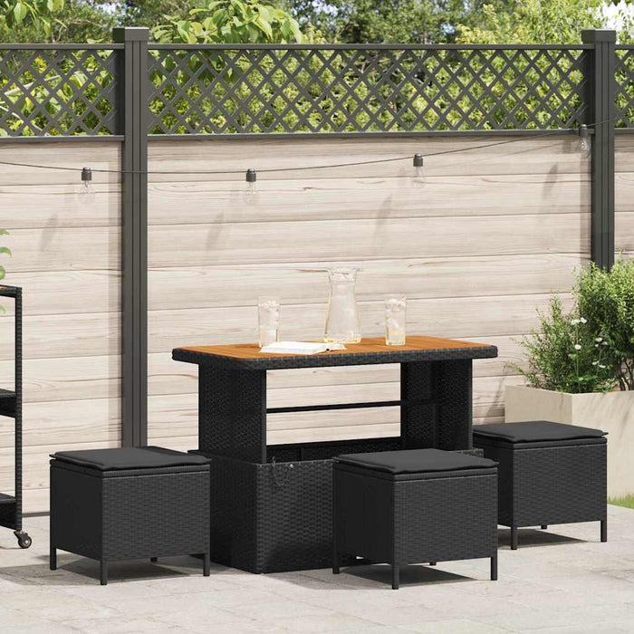 Set de masă pentru grădină Negru Rattan poli - WALTI WALTI