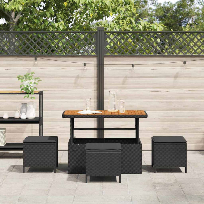 Set de masă pentru grădină Negru Rattan poli - WALTI WALTI