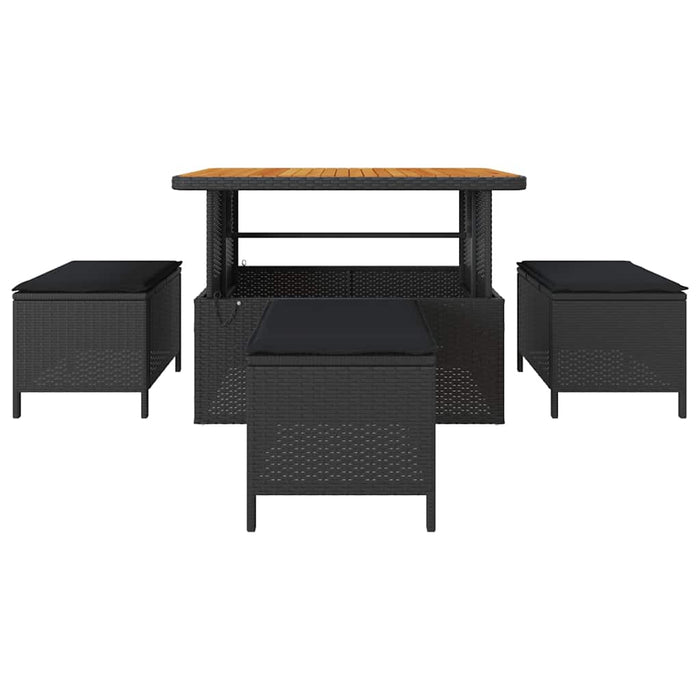 Set de masă pentru grădină Negru Rattan poli - WALTI WALTI