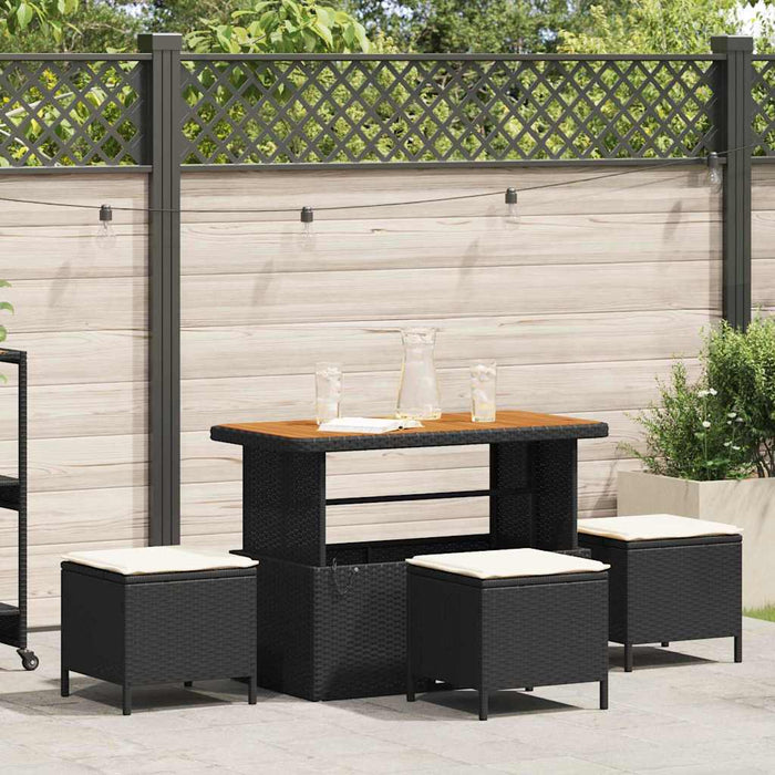 Set de masă pentru grădină Negru Rattan poli - WALTI WALTI