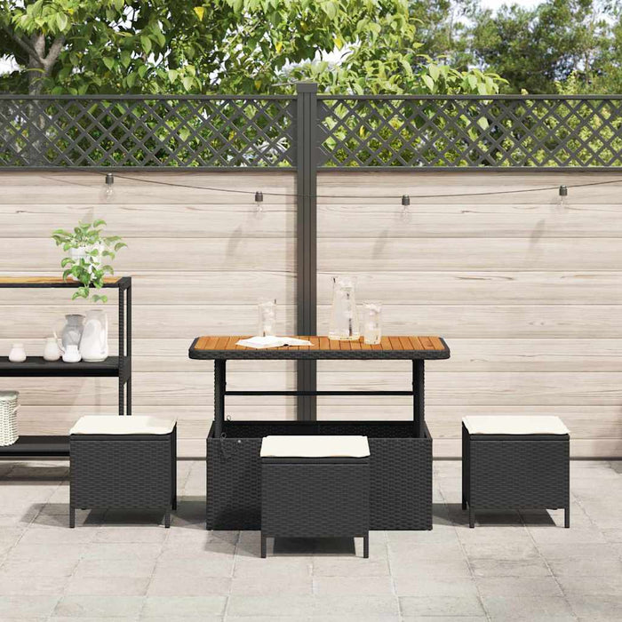 Set de masă pentru grădină Negru Rattan poli - WALTI WALTI