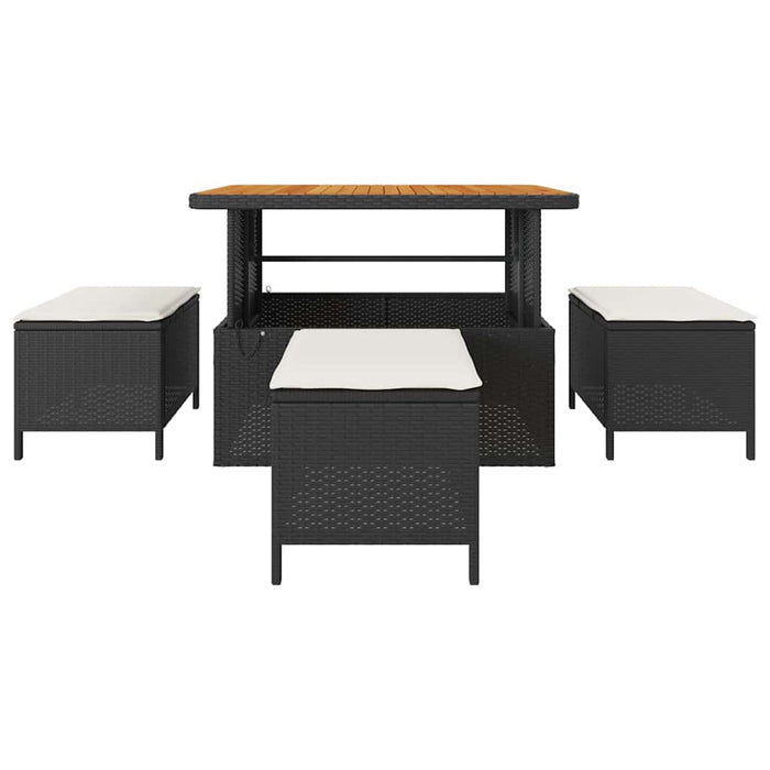 Set de masă pentru grădină Negru Rattan poli - WALTI WALTI