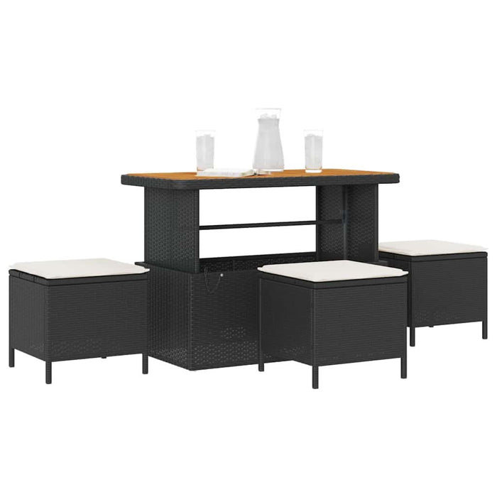 Set de masă pentru grădină Negru Rattan poli - WALTI WALTI