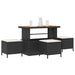 Set de masă pentru grădină Negru Rattan poli - WALTI WALTI