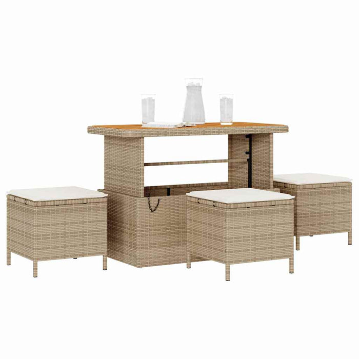 Set de masă pentru grădină Bej Rattan poli - WALTI WALTI
