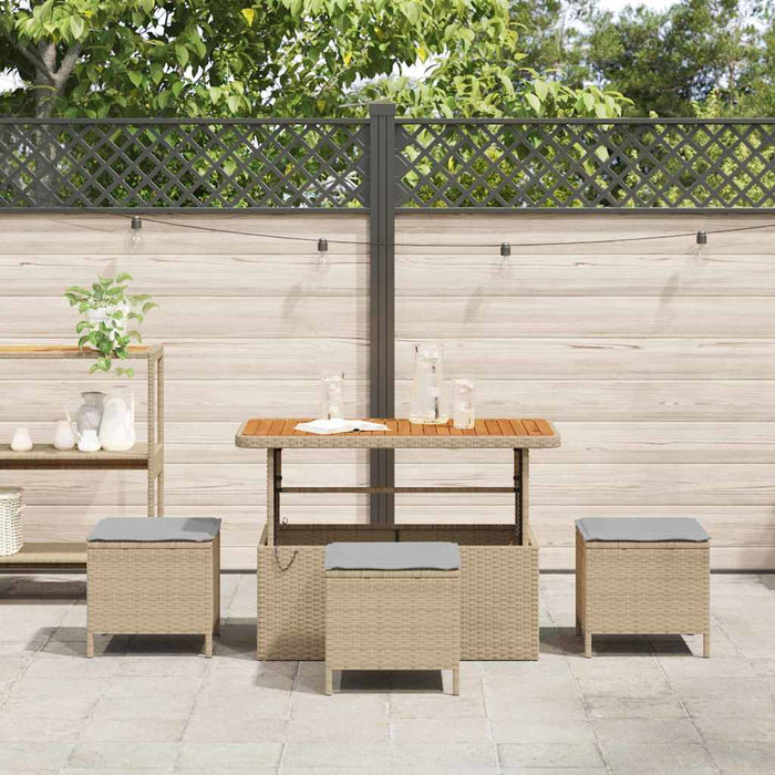 Set de masă pentru grădină Bej Rattan poli - WALTI WALTI
