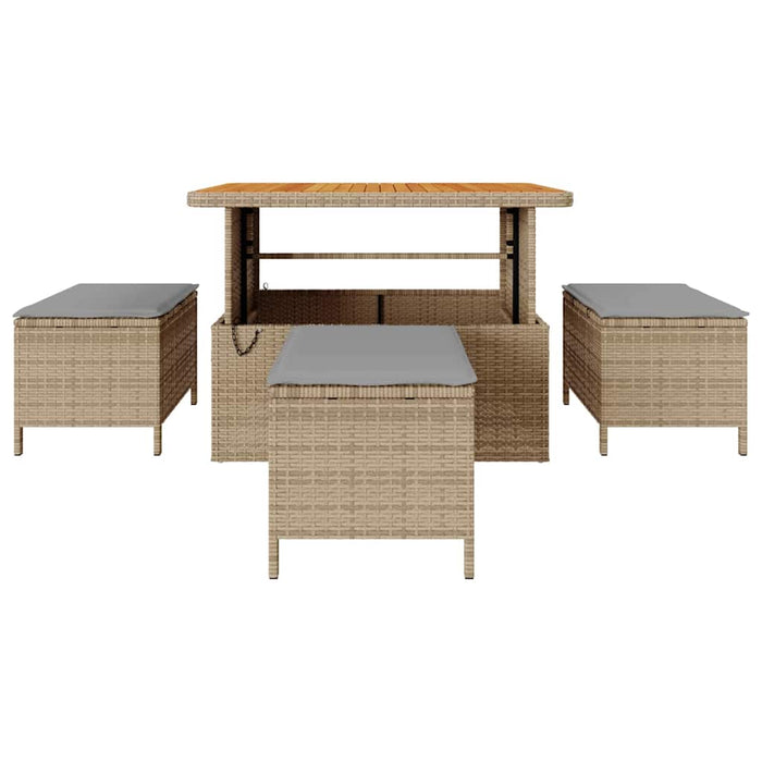 Set de masă pentru grădină Bej Rattan poli - WALTI WALTI