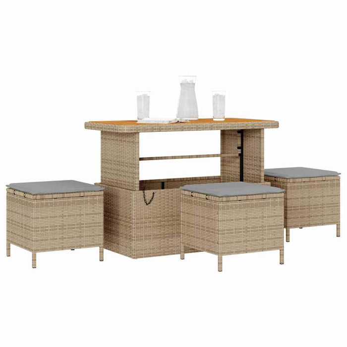 Set de masă pentru grădină Bej Rattan poli - WALTI WALTI