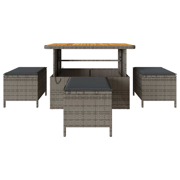 Set de masă pentru grădină Gri Rattan poli - WALTI WALTI