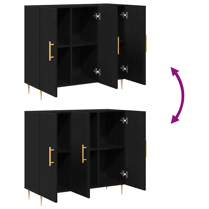 Bufet Stejar negru 90 x 34 x 80 cm Lemn compozit - WALTI WALTI
