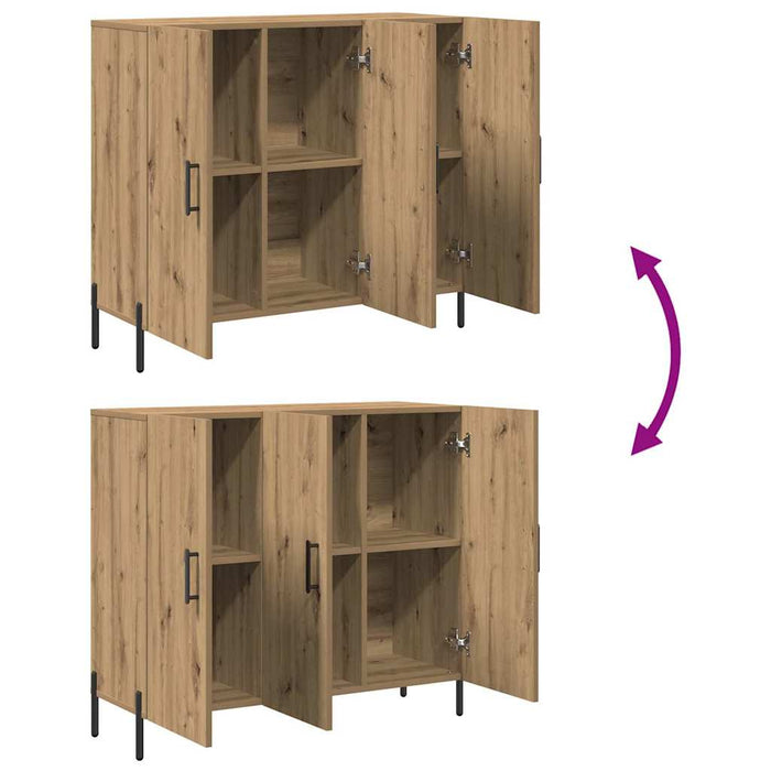 Bufet stejar artizanal 90 x 34 x 80 cm Lemn compozit - WALTI WALTI