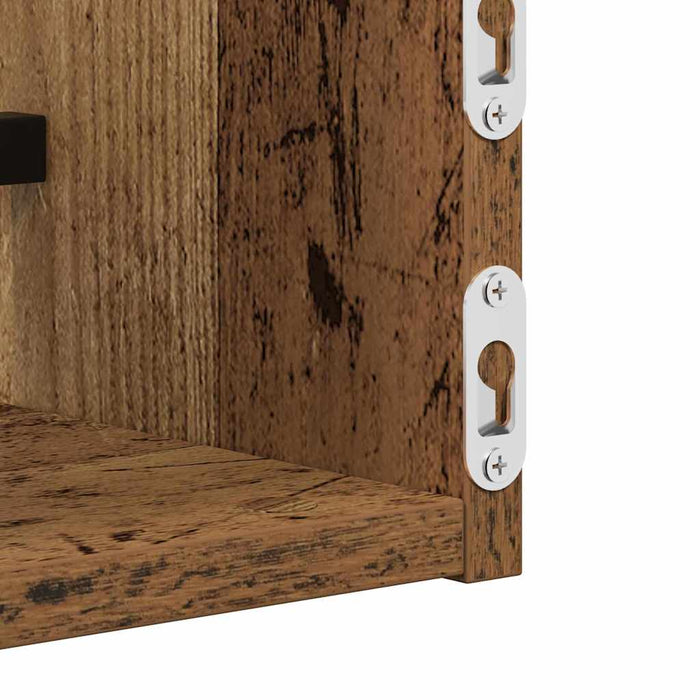 Raft de perete 2 pcs Lemn vechi 60 x 16 x 14 cm Lemn compozit - WALTI WALTI