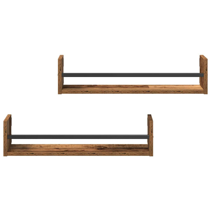 Raft de perete 2 pcs Lemn vechi 60 x 16 x 14 cm Lemn compozit - WALTI WALTI