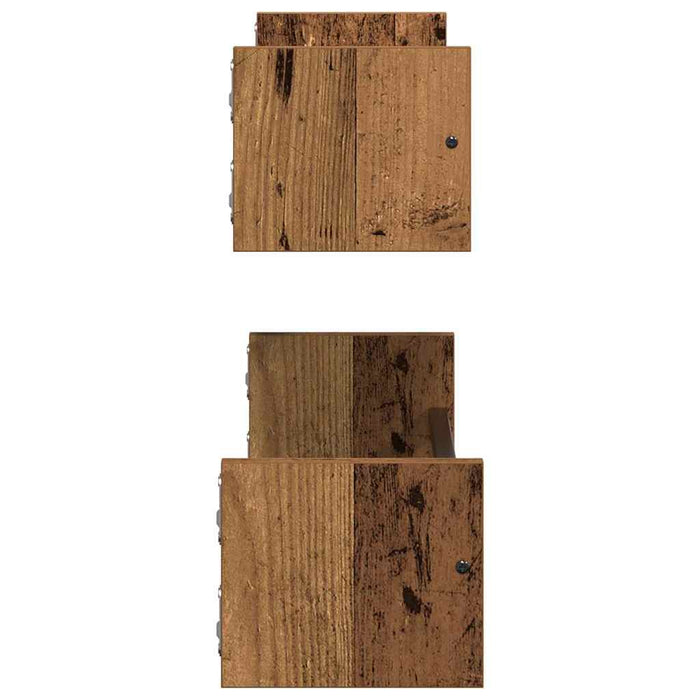 Raft de perete 2 pcs Lemn vechi 60 x 16 x 14 cm Lemn compozit - WALTI WALTI