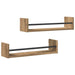 Raft de perete cu raft 2 pcs stejar artizanal 60 x 16 x 14 cm - WALTI WALTI