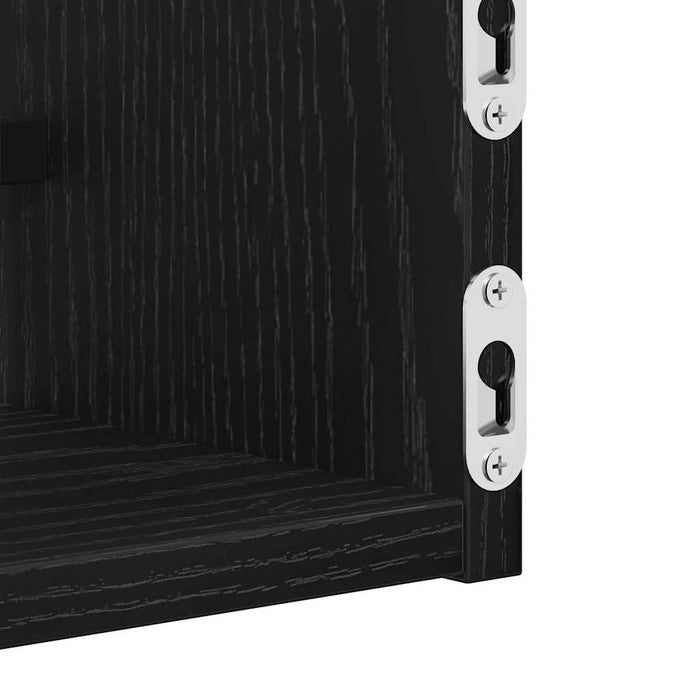 Raft de perete 2 pcs Stejar negru 60 x 16 x 14 cm Lemn compozit - WALTI WALTI
