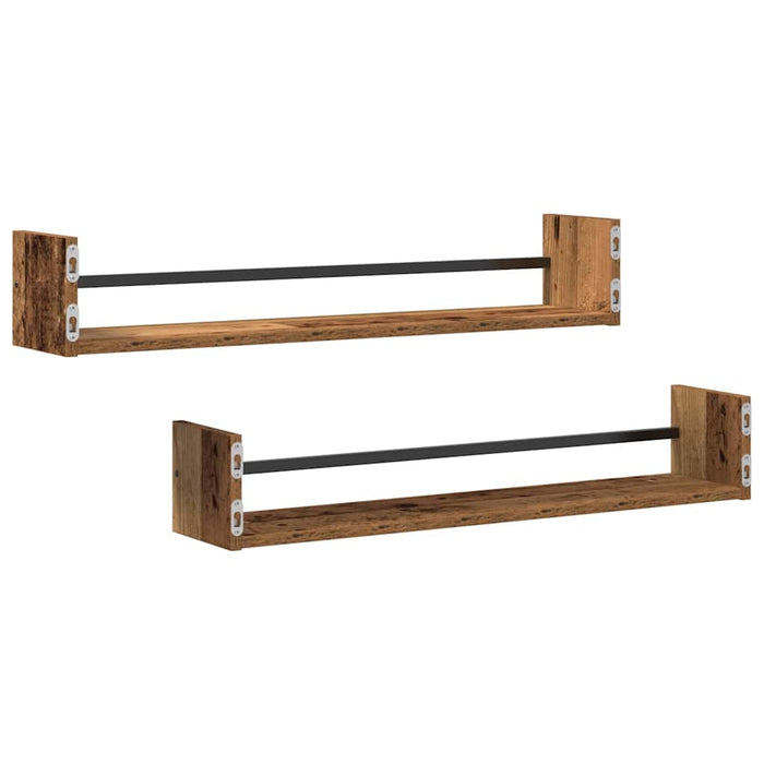 Raft de perete 2 pcs Lemn vechi 80 x 16 x 14 cm Lemn compozit - WALTI WALTI