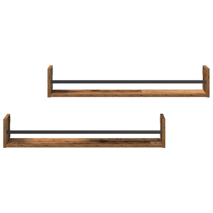Raft de perete 2 pcs Lemn vechi 80 x 16 x 14 cm Lemn compozit - WALTI WALTI