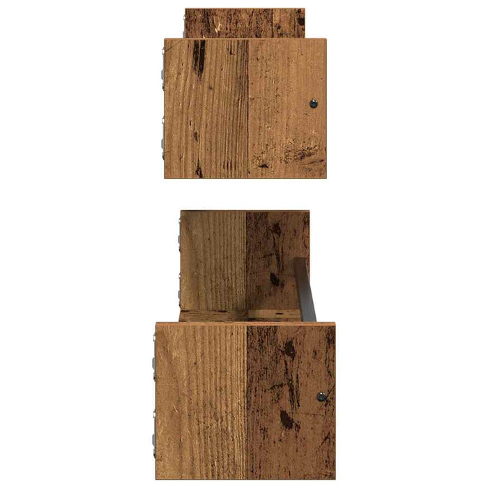 Raft de perete 2 pcs Lemn vechi 80 x 16 x 14 cm Lemn compozit - WALTI WALTI