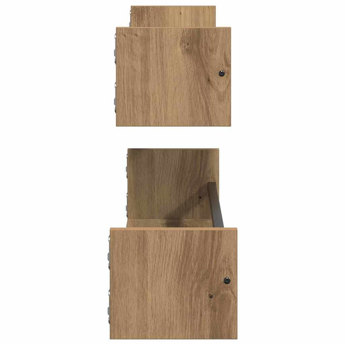 Raft de perete cu raft 2 pcs stejar artizanal 80 x 16 x 14 cm - WALTI WALTI