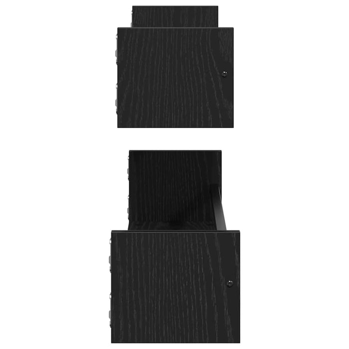 Raft de perete 2 pcs Stejar negru 80 x 16 x 14 cm Lemn compozit - WALTI WALTI