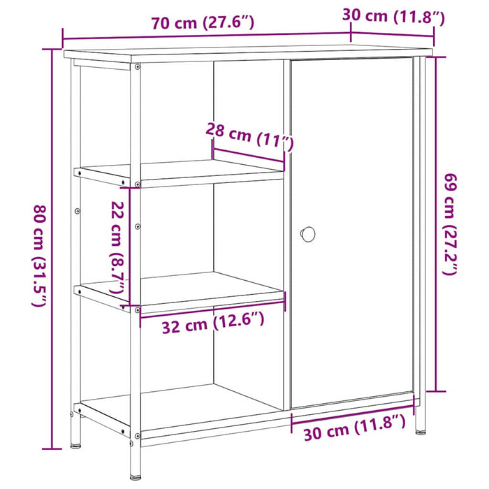 Bufet Stejar Artizanal 70 x 30 x 80 cm - WALTI WALTI