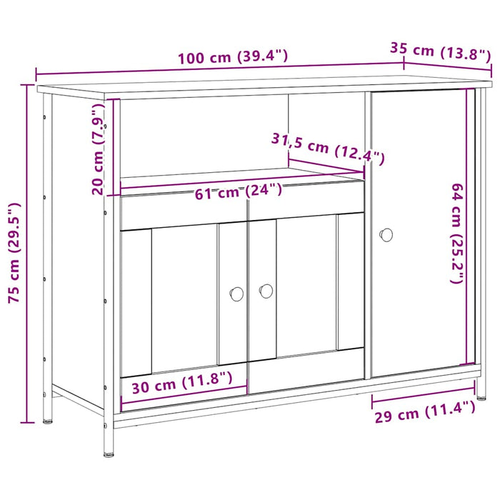 Bufet Lemn vechi 100 x 35 x 75 cm - WALTI WALTI