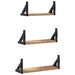 Raft de perete Pe perete cu depozitare 3 pcs Stejar fumuriu - WALTI WALTI